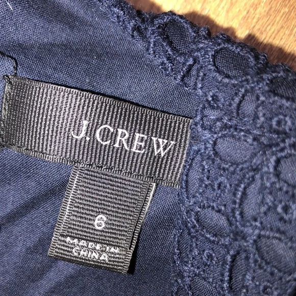 J Crew black label size 6 navy blue eyelet dress - Picture 7 of 8